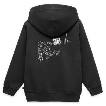 Ski slalom pro. heartbeat one line - Sweat Premium à capuche zippé enfant bio - noir - Dos - AI Model Kid Male (0cm)