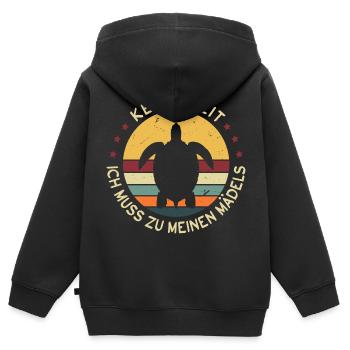 Keine Zeit Ich Muss Zu Meinen Mädels Schildkröte - Kinder Premium Organic Zip Hoodie - Schwarz - Hinten - AI Model Kid Male (0cm)