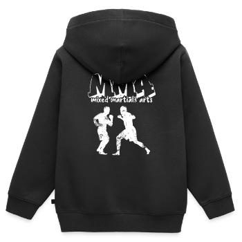 MMA Mixed Martial Arts - Kids Premium Organic Zip-up Hoodie - black - Back - AI Model Kid Male (0cm)