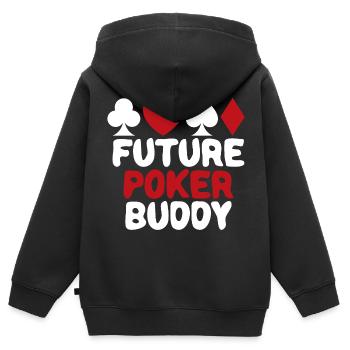 Future Poker Player Buddy Baby Boy Girl Cute - Kinder Premium Organic Zip Hoodie - Schwarz - Hinten - AI Model Kid Male (0cm)