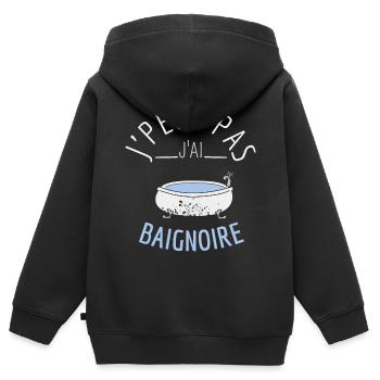 J'Peux Pas J'Ai Baignoire - Sweat Premium à capuche zippé enfant bio - noir - Dos - AI Model Kid Male (0cm)