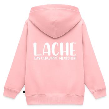 Lache das verwirrt Menschen - Kinder Premium Organic Zip Hoodie - Rosa - Hinten - AI Model Kid Female (0cm)