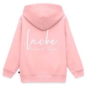 Lache das verwirrt Menschen - Kinder Premium Organic Zip Hoodie - Rosa - Hinten - AI Model Kid Female (0cm)