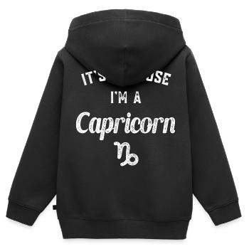 Sternzeichen Steinbock - Kinder Premium Organic Zip Hoodie - Schwarz - Hinten - AI Model Kid Male (0cm)