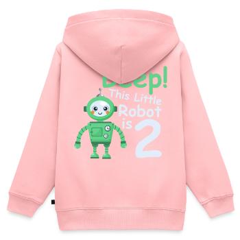 Geburtstagsshirt 2 jahr Roboter Baby Junge Mädchen - Kinder Premium Organic Zip Hoodie - Rosa - Hinten - AI Model Kid Female (0cm)