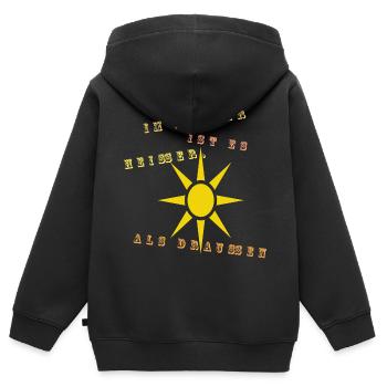 Im Sommer ist es heißer als draußen - Kinder Premium Organic Zip Hoodie - Schwarz - Hinten - AI Model Kid Male (0cm)
