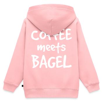 Coffee meets Bagel - Kinder Premium Organic Zip Hoodie - Rosa - Hinten - AI Model Kid Female (0cm)