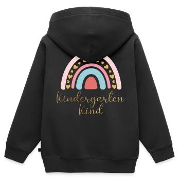 Kindergarten - Kinder Premium Organic Zip Hoodie - Schwarz - Hinten - AI Model Kid Male (0cm)