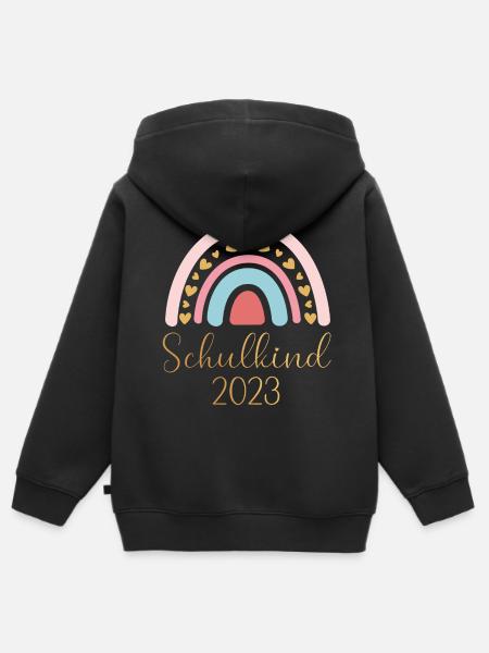 Schulkind9 - Kinder Premium Organic Zip Hoodie - Schwarz