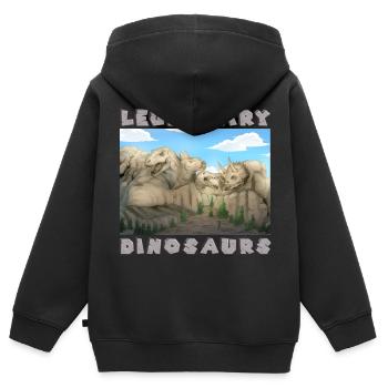 Dino Dinosaur Age avec T rex & Spinosaurus - Sweat Premium à capuche zippé enfant bio - noir - Dos - AI Model Kid Male (0cm)