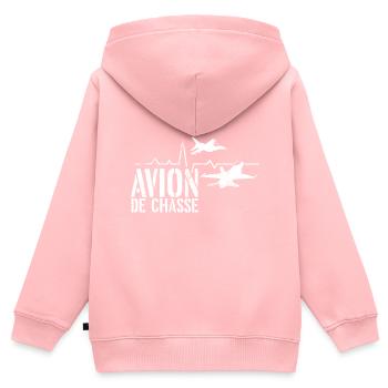 Avion de chasse électrocardiogramme - Sweat Premium à capuche zippé enfant bio - rose - Dos - AI Model Kid Female (0cm)