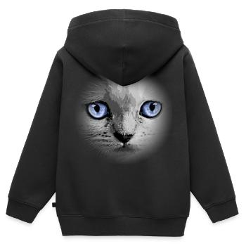 Kitty Kitten Cat - Kids Premium Organic Zip-up Hoodie - black - Back - AI Model Kid Male (0cm)