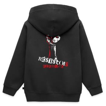 Résistons ensemble ! - Sweat Premium à capuche zippé enfant bio - noir - Dos - AI Model Kid Male (0cm)