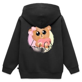 Cute teddy bear - Kinder Premium Organic Zip Hoodie - Schwarz - Hinten - AI Model Kid Male (0cm)