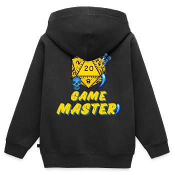 D20 Adventures Game Master RPG - Sweat Premium à capuche zippé enfant bio - noir - Dos - AI Model Kid Male (0cm)