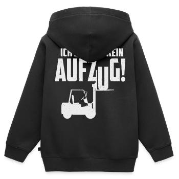 Gabelstapler Führerschein - Kinder Premium Organic Zip Hoodie - Schwarz - Hinten - AI Model Kid Male (0cm)