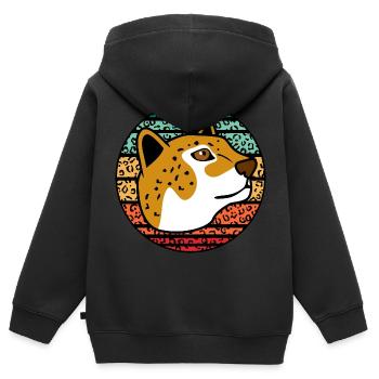 Jaguar - Kinder Premium Organic Zip Hoodie - Schwarz - Hinten - AI Model Kid Male (0cm)