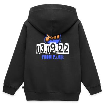 MMA 03.09.22 aus Paris - Mixed Martial Arts - Kinder Premium Organic Zip Hoodie - Schwarz - Hinten - AI Model Kid Male (0cm)