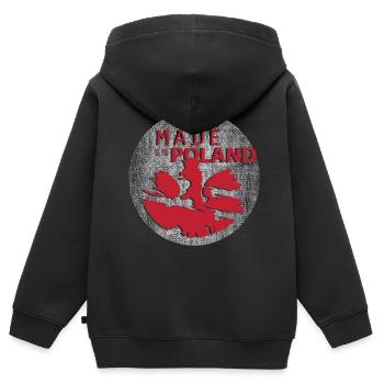 Fabriqué en Pologne Polen - Sweat Premium à capuche zippé enfant bio - noir - Dos - AI Model Kid Male (0cm)