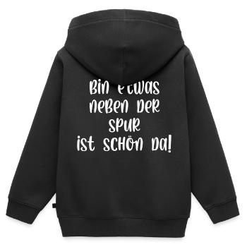 Bin etwas neben der Spur ist schön da - Kinder Premium Organic Zip Hoodie - Schwarz - Hinten - AI Model Kid Male (0cm)