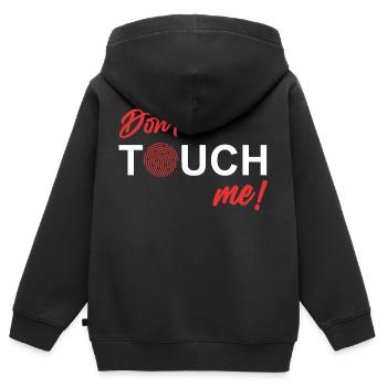 Don' t Touch me - Fingerabdruck - Kinder Premium Organic Zip Hoodie - Schwarz - Hinten - AI Model Kid Male (0cm)