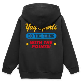 Yay Sports Machen Sie die Sache mit den Punkten - Kinder Premium Organic Zip Hoodie - Schwarz - Hinten - AI Model Kid Male (0cm)