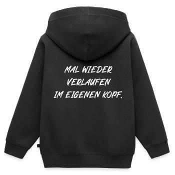 Mal wieder verlaufen im eigenen Kopf - Kinder Premium Organic Zip Hoodie - Schwarz - Hinten - AI Model Kid Male (0cm)