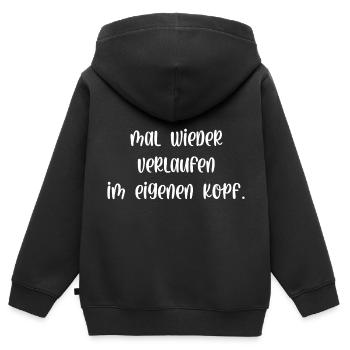 Mal wieder verlaufen im eigenen Kopf - Kinder Premium Organic Zip Hoodie - Schwarz - Hinten - AI Model Kid Male (0cm)