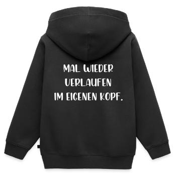 Mal wieder verlaufen im eigenen Kopf - Kinder Premium Organic Zip Hoodie - Schwarz - Hinten - AI Model Kid Male (0cm)
