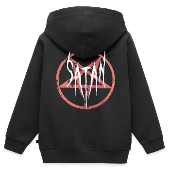 Pentagramm Satan Kunst - Kinder Premium Organic Zip Hoodie - Schwarz - Hinten - AI Model Kid Male (0cm)