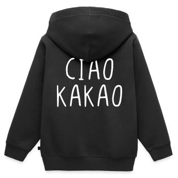 Ciao Kakao - Kinder Premium Organic Zip Hoodie - Schwarz - Hinten - AI Model Kid Male (0cm)