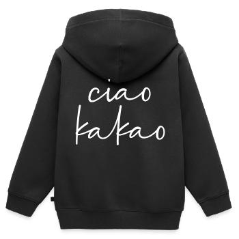 Ciao Kakao - Kinder Premium Organic Zip Hoodie - Schwarz - Hinten - AI Model Kid Male (0cm)