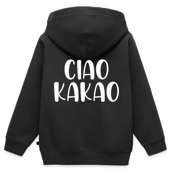 Ciao Kakao - Kinder Premium Organic Zip Hoodie - Schwarz - Hinten - AI Model Kid Male (0cm)