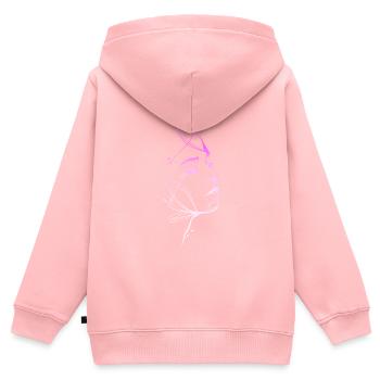 Trash-Line-Kunst-Frauengesicht - Kinder Premium Organic Zip Hoodie - Rosa - Hinten - AI Model Kid Female (0cm)