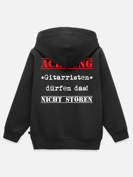 Gitarristen dürfen das - Kinder Premium Organic Zip Hoodie - Schwarz