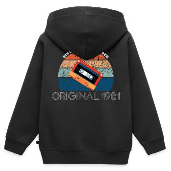 Ein echter Achtziger - Original 1981 - Kinder Premium Organic Zip Hoodie - Schwarz - Hinten - AI Model Kid Male (0cm)