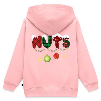 Nüsse Kastanien Weihnachtspaare Passen - Kinder Premium Organic Zip Hoodie - Rosa - Hinten - AI Model Kid Female (0cm)