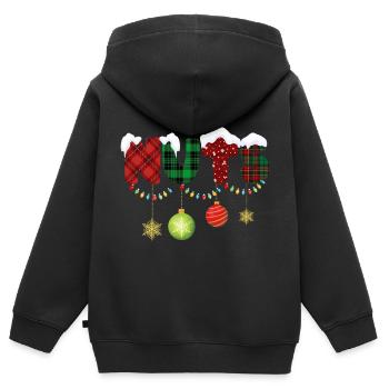 Nüsse Kastanien Weihnachtspaare Passen - Kinder Premium Organic Zip Hoodie - Schwarz - Hinten - AI Model Kid Male (0cm)