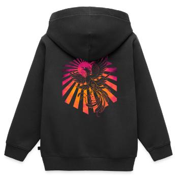 Legendärer Phönix-Feuervogel - Kinder Premium Organic Zip Hoodie - Schwarz - Hinten - AI Model Kid Male (0cm)