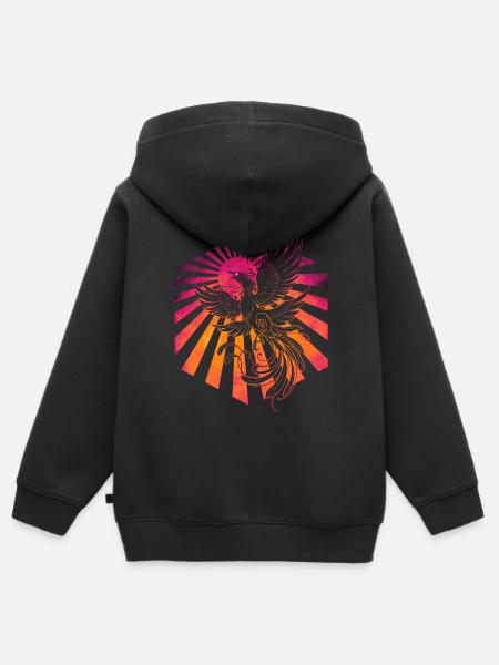 Legendärer Phönix-Feuervogel - Kinder Premium Organic Zip Hoodie - Schwarz