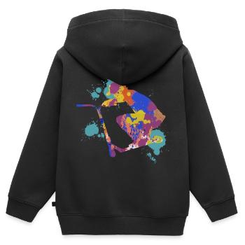 Scooter trick - Kinder Premium Organic Zip Hoodie - Schwarz - Hinten - AI Model Kid Male (0cm)