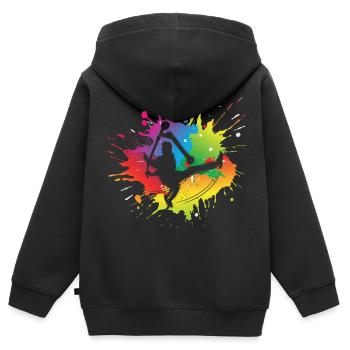 Stunt Scooter - Kinder Premium Organic Zip Hoodie - Schwarz - Hinten - AI Model Kid Male (0cm)