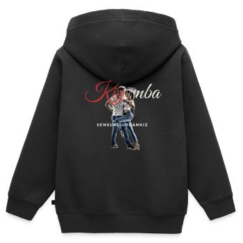 Kizomba Sinnliche Urbankiz (2/2) - Kinder Premium Organic Zip Hoodie - Schwarz - Hinten - AI Model Kid Male (0cm)
