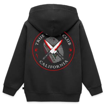 True Crime Club California, Murderino Murder Show - Kinder Premium Organic Zip Hoodie - Schwarz - Hinten - AI Model Kid Male (0cm)