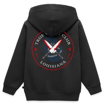 True Crime Club Louisiana, Murderino Murder Show - Kinder Premium Organic Zip Hoodie - Schwarz - Hinten - AI Model Kid Male (0cm)