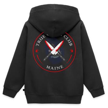 True Crime Club Maine, Murderino Murder Show - Kinder Premium Organic Zip Hoodie - Schwarz - Hinten - AI Model Kid Male (0cm)
