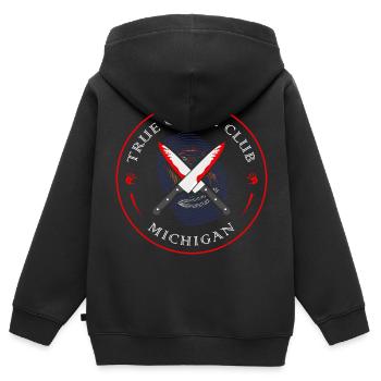 True Crime Club Michigan, Murderino Murder Show - Kids Premium Organic Zip-up Hoodie - black - Back - AI Model Kid Male (0cm)