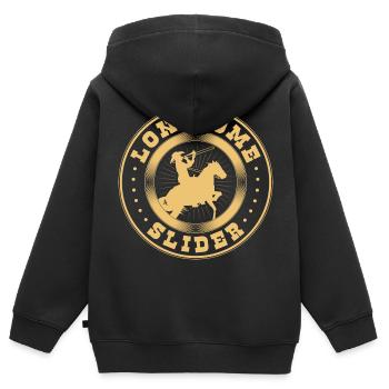 Trombone Player, Lonesome Slider, Cowboy - Kinder Premium Organic Zip Hoodie - Schwarz - Hinten - AI Model Kid Male (0cm)