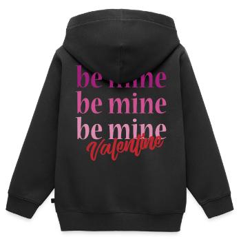 t-shirt be mine valentine saint-valentin amour - Sweat Premium à capuche zippé enfant bio - noir - Dos - AI Model Kid Male (0cm)