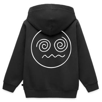 Emoji Skizze verwirrt weiß - Kinder Premium Organic Zip Hoodie - Schwarz - Hinten - AI Model Kid Male (0cm)